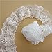 2 Meters Pleated Organza 2-Layer Lace Edge Trim Ribbon 6 cm Width White Trimmings Fabric Embroidered Applique Sewing Craft Wedding Bridal Dress Embellishment DIY Party Decoration Clothes Embroidery
