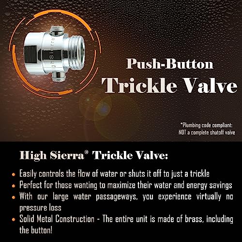 Shower Head Pause & Pressure Control Valve Solid Metal PushButton