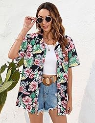 LILYCHIC Women's Floral Button Down Hawaiian Shirts