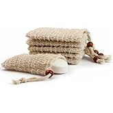 6-Pack Sisal Soap Bag, Exfoliating Soap Bar Bag, Soap Savers for Bar Soap | Soap Bags for Soap Bars, Bar Soap Pouch for Shower, Gym &amp; Travel Soap Pouch Loofah Bag, Fits Handmade Bars &amp; Soap Scraps