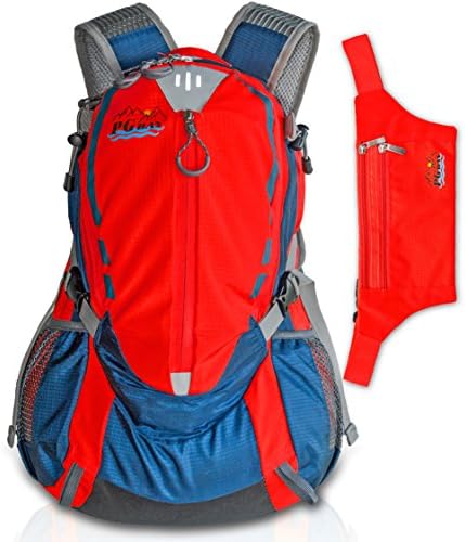Hiking Backpack &amp; Waist Pack (Red)