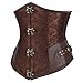 Shaperdiva Women's Steampunk Underbust Corset Waist Cincher Gothic Bustier Top (XXL/Waist:33-35inch US Size:13-15, Brown)