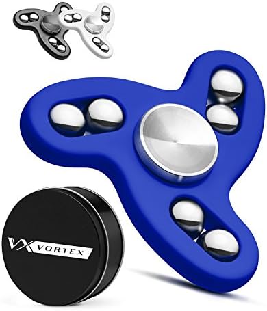 Vortex Spinners - Certified Upgraded High Speed Fidget Spinner Toy with Additional R188 Bearing in Premium Metal Gift Box, 2-5 min of Spin Time (blue)