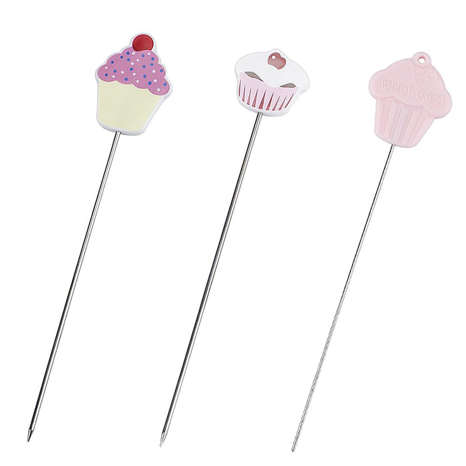 3 PCS Baking Skewer, Cake Tester Needle Sticks Kitchen Baking Gadgets - Set of 3 Stainless Steel Cake Testing Needles, Practical Cake Tester for Baking Enthusiasts