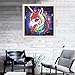 Amersin DIY 5D Special Shaped Diamond Painting by Number Kits, Full Drill Rhinestone Embroidery Cross Stitch Pictures for Christmas Home Decor (Unicorn 2)