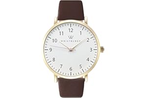 Wristology 29 Styles Maxi Numbers Watch Leather Band - Interchangeable Genuine Leather Strap - Large Easy to Read Nurse Watch with Second Hand for Women, Men, Nurses, Teachers, Olivia