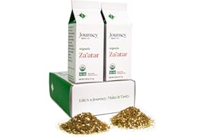 Gourmet Organic Za’atar Spice Blend Gift Set by Journey Spice Co. | Sumac, Sesame Seeds, Oregano, Marjoram, Hyssop | Salt-Free | Non-GMO | 5 oz. (total) | Resealable/Reusable Cap