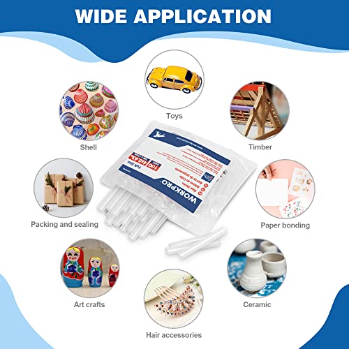 WORKPRO Full Size Hot Glue Sticks, 100pack, 0.43x4 Inches, Compatible