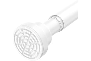 SISELBA Adjustable Tension Curtain Rods 32 to 64 Inches, Spring Loaded Curtain Rods No Drilling 7/8" Tension Rods for Window, Doorway, White