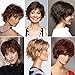 BLONDE UNICORN Short Hair Wigs for Women with Bangs Natural Human Hair Wig (Auburn)
