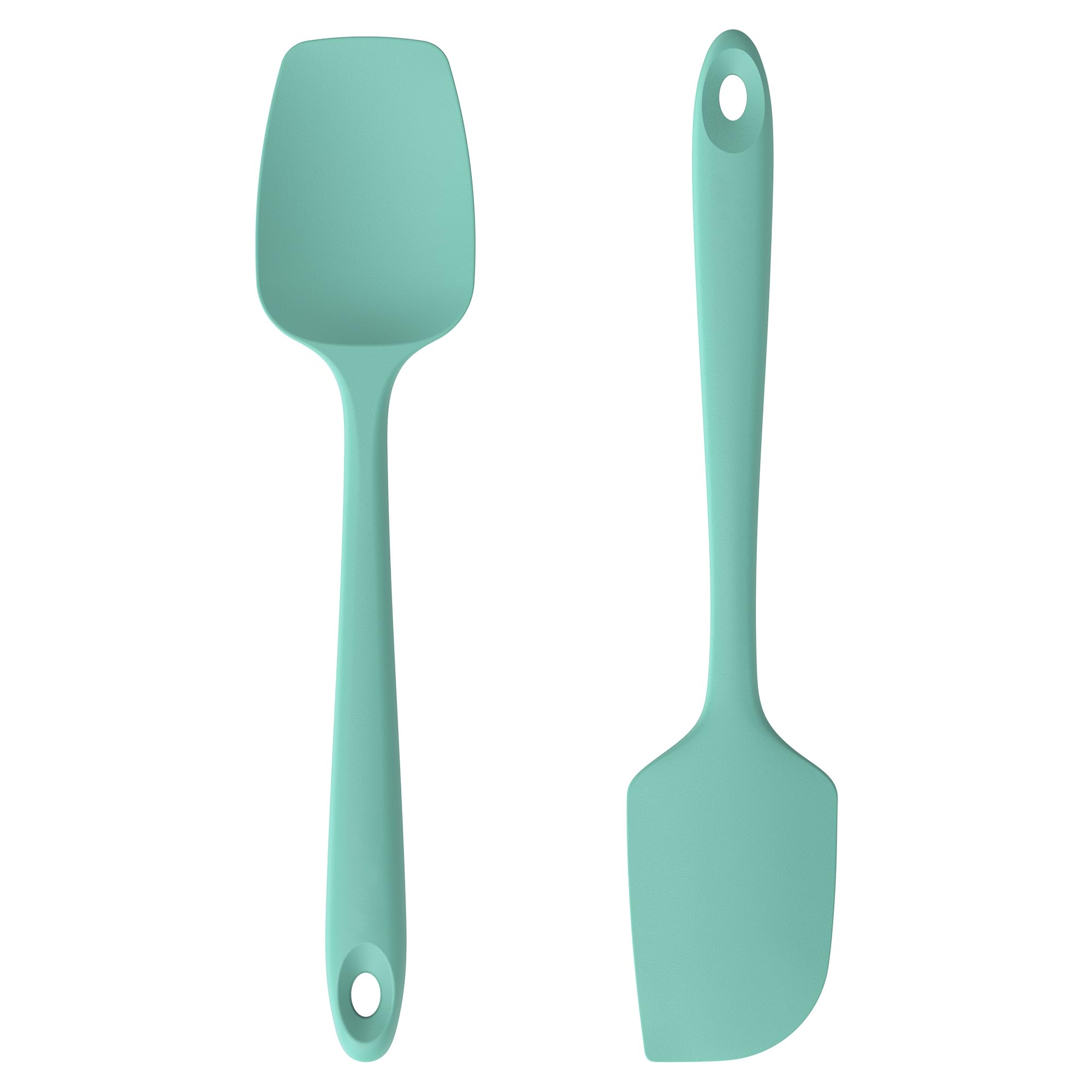 U-Taste Silicone Spatula Set of 2: 315℃ Heat Resistant Flexible Seamless Rubber Spoon Spatula, Baking Cooking Kitchen Utensil with Nylon Core for Nonstick Cookware Mixing Stirring Scraping (Aqua Sky)