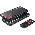 AV Access HDMI Matrix Switch 4x2 4K@60Hz 4:4:4 HDR ARC/SPDIF 5.1CH, 3.5mm Stereo Audio, Scaler 4K 1080P Synch, HDCP 2.2 18Gbps, API RS232 Matrix Splitter 4 in 2 Out with IR Remote Control