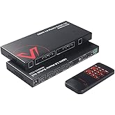 AV Access HDMI Matrix Switch 4x2 4K@60Hz HDR ARC/SPDIF 5.1CH (4KMX42-H2A) | 3.5mm Stereo Audio, Scaler 4K 1080P Synch, HDCP 2.2 18Gbps, API RS232 Matrix Splitter 4 in 2 Out with IR Remote Control