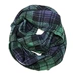 Wrapables Plaid Print Winter Infinity Scarf, Blue and Green