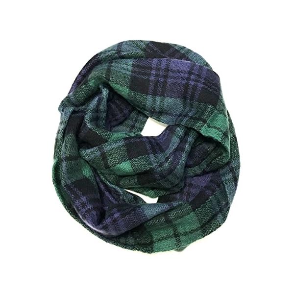 Wrapables Plaid Print Winter Infinity Scarf, Blue and Green | Buy