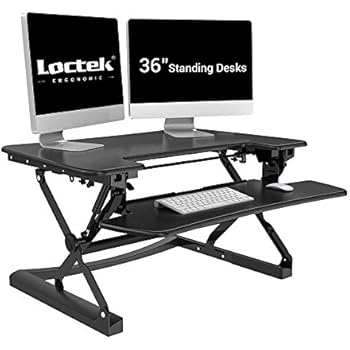 desk loctek keyboard standing riser ports tray usb wide computer release quick