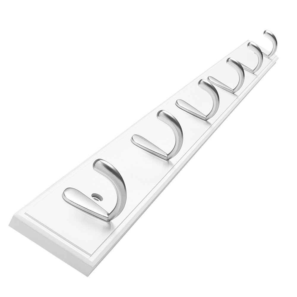Best Wall Mounted Coat Rack – 6 Modern Hook, White