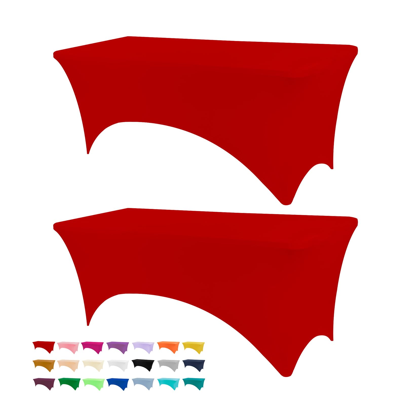 BDDC Spandex Table Cover, Red Tablecloth 6FT, Fits Tables Size [183Lx76W x76H] cm, Washable and Wrinkle Resistant Stretch Rectangular Table Cover for Event, Wedding, Banquet & Parties — image 1