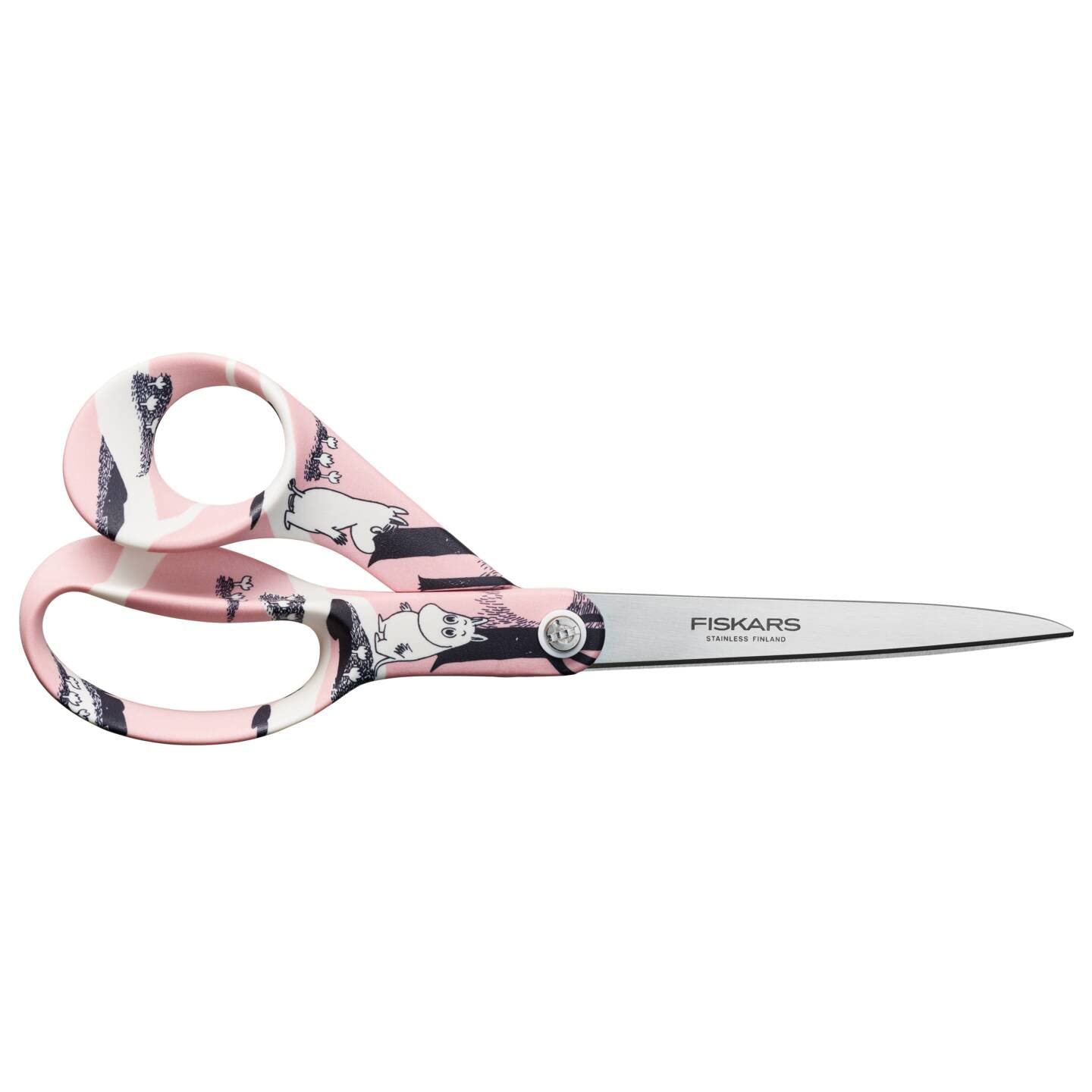 Fiskars 21cm Moomin Right-Handed Scissors - General Purpose Craft Shears for Precision Cutting, Officially Licensed, Ideal for Paper, Fabric, and More - Pink Love