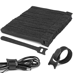 O-Kinee 150 stuks kabelbinders, 150 x 12 mm kabelbinders zwart klittenband zelfklevende kabelbinders hersluitbaar met…