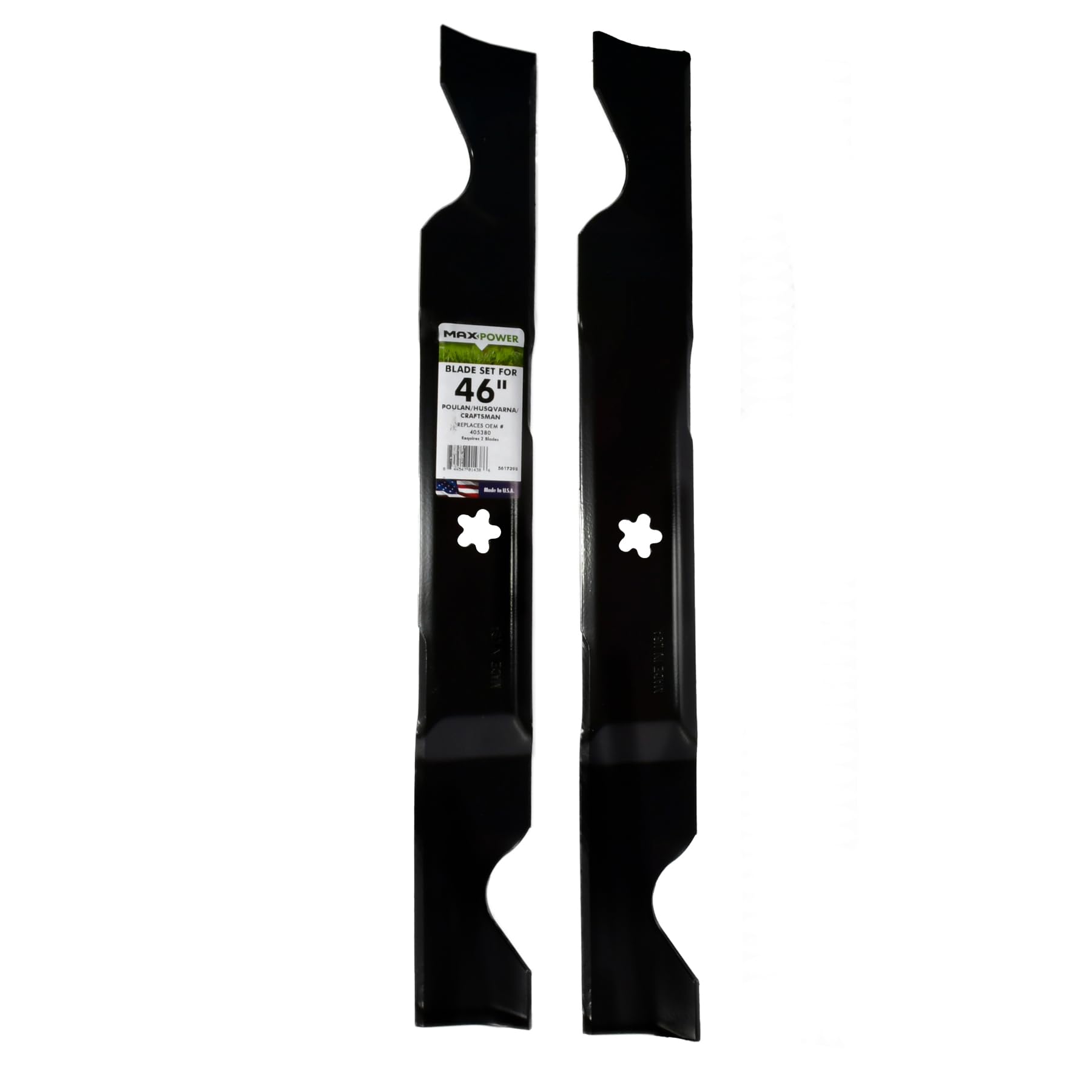 MaxPower 561739B 2-Blade Set for 46" Cut Craftsman, Husqvarna, Poulan Replaces 405380, 532-405380, PP21011,Black