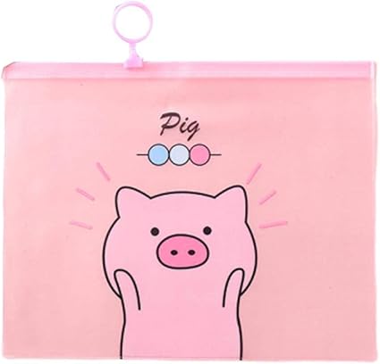 5 Bolsas De Almacenamiento De Dibujos Animados Diseno De Cerdo Color Rosa Color F Amazon Es Oficina Y Papeleria