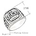 Kebaner Gothic Kings Queen Crown Princess Classic Signet Ring Men Women Silver Vintage Biker Band Size 9