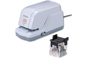 MAX USA Corp. EH-20F EH-20F Flat Clinch Anti-Jam Elec Stapler and Stapler Cartridge, 25 Sheet Cap, Gray, 3.3" x 3.2" x 6.6"