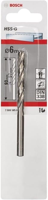 Bosch 1x HSS-G DIN 338 Metal Drill Bit Ø6x57x93 mm view 2