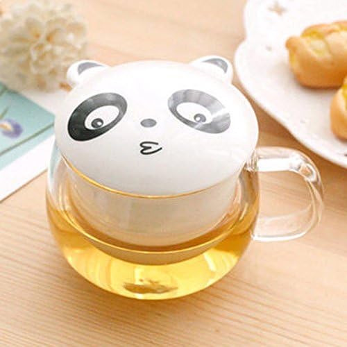 Keabby 301-400ml Personal Glass and Ceramics Made Tea Infuser &amp; Mug, Teapot/Teacup (Panda 5)