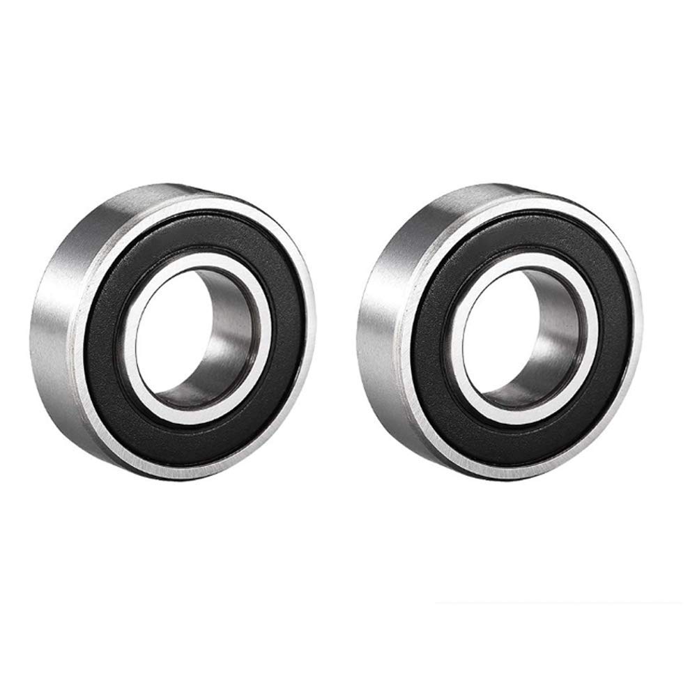2 Pack Deep Groove Ball Bearing Double Side Rubber Sealed Deep Groove Ball Bearings 12mm x 24mm x 6mm