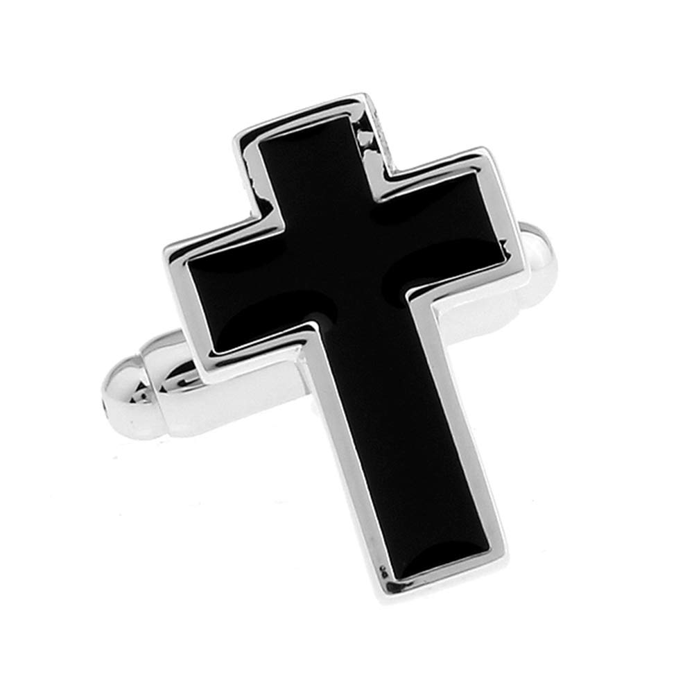 Cross BLK Cufflinks Christian Pair of Black Cuff Links