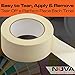 No-Residue 2 Inch, 60 Yard Masking Tape 1 Pk. Easy-Tear, Pro-Grade Removable Painters Tape Great for Home, Office or Commercial Contractor. Clean, Drip-Free Painting with Wide Crepe Paper Rolls