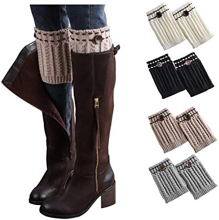 3 Pairs Women Winter Warm Crochet Knitted Boot Cuff Sock Short Leg Warmer