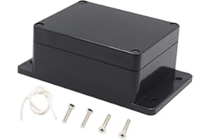 Zulkit Junction Box ABS Plastic Dustproof Waterproof IP65 Universal Electrical Boxes Project Enclosure with Fixed Ear Black 4.5 x 3.5 x 2.2 Inch (115 x 90 x 55mm)(Pack of 1)