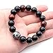 Top Plaza Mens King of Dragon Carved Tiger Eye Stone Buddha Mala Link Beaded Bracelet 6.8