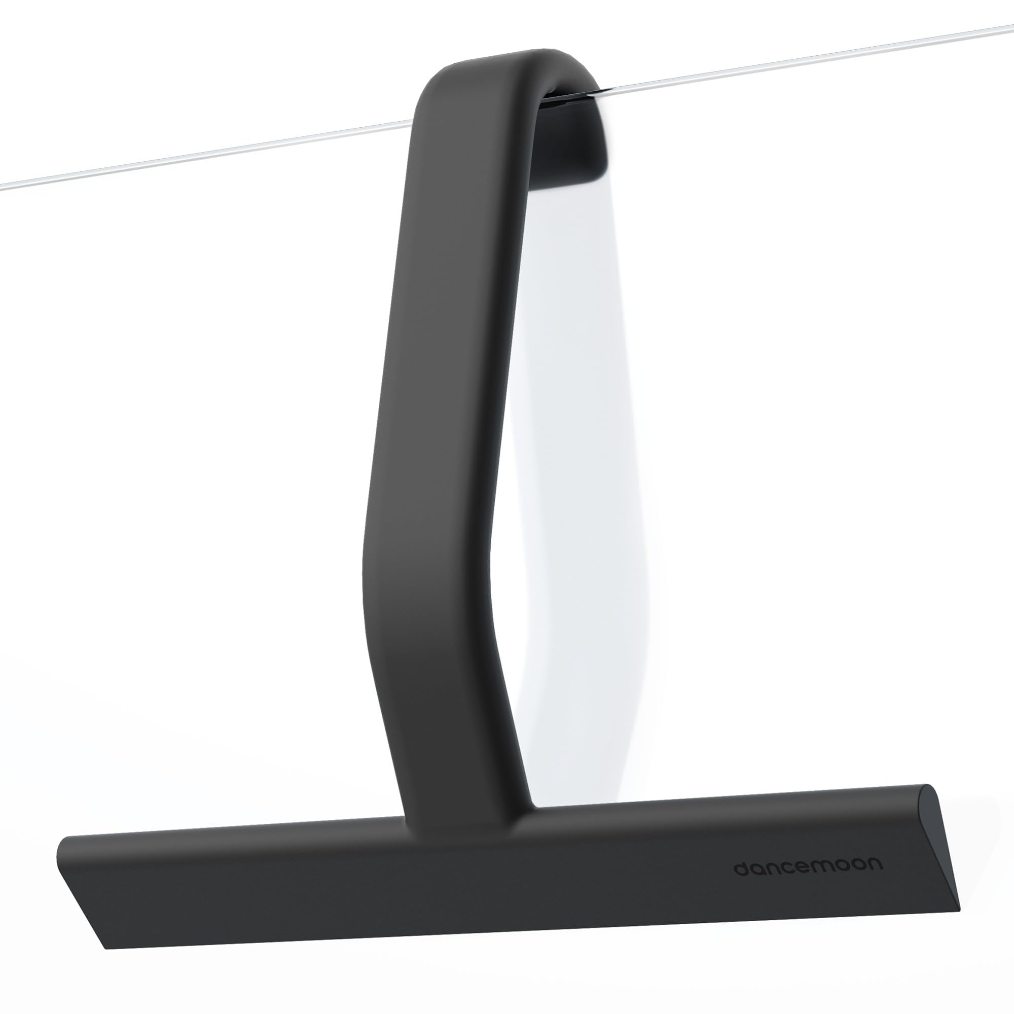 Photo 1 of dancemoon JustHang Shower Squeegee for Glass Doors, All-One-Piece Silicone with Built-in Hook Design for Easy Hanging and Cleaning, 10 Inch Black