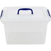 Wekioger Versatile Organizer Bin with Lid, 12 Quart Latching Box, Set of 1 | Stackable Storage Container with Handle