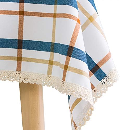 DooGu Rectangular tablecloths mecloths Tablecloths in Cotton & linen Tablecloths Oilproof Waterproof Tablecloths For Kitchen drawing room (blue, 55 * 87in / 140 * 220cm)