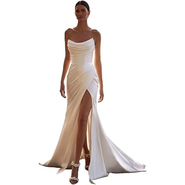 winter wedding dresses amazon Winter Wedding Dress with High Neck, Bell Sleeve Modest Wedding Dress, Long Sleeve Bridal Gown with Turtle Neckline Fully Lined