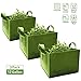 Cesun Square Grow Planter Bag Premium 400 Gram Thickened Fabric Smart Pots 12 Gallon Aeration Fabric Cube with X Stitching Reinforced Handles (12 Gal Green Cube)