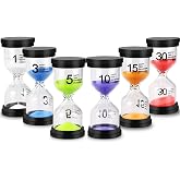 EMDMAK Sand Timer Colorful Hourglass Sandglass Timer 1 min/3 mins/5 mins/10 mins/15 mins/30 mins Sand Clock Timer for Games C