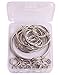 Shapenty 4 Assorted Sizes 0.6 Inch/1 Inch/2 Inch/3 Inch Diameter Metal Album Photo Paper Book Loose Leaf Binder Ring Clip Key Chain Ring Holder, 40PCS/Box