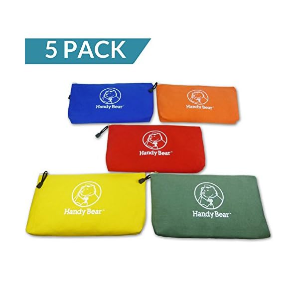 5-Pack of Heavy Duty Canvas Tool Bags with Metal Zipper | More Spacious Design, 13.75" x 8" | Multi Purpose Storage and Organizer Bags - Image 8