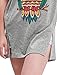 Allegra K Women Short Sleeve Owl T Shirt Side Split Loose Fit Tee Light Gray L