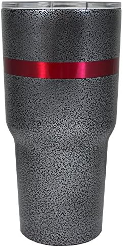 RTIC Red Line on Silver Black Vein 30 oz Stainless Steel Tumbler Cup