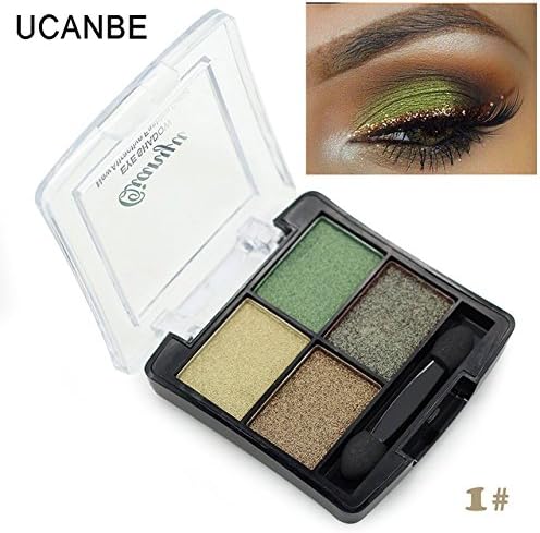 Fashion 4 colors glitter eyeshadow naked palette natural brand cosmetic makeup smokey make up shining eye shadow with brush set
