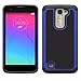 lg k7 phone case,Voberry® Shock Proof Dual Layer Soft Rubber Impact Armor Case Back Hybrid Cover For LG K7 (Blue)