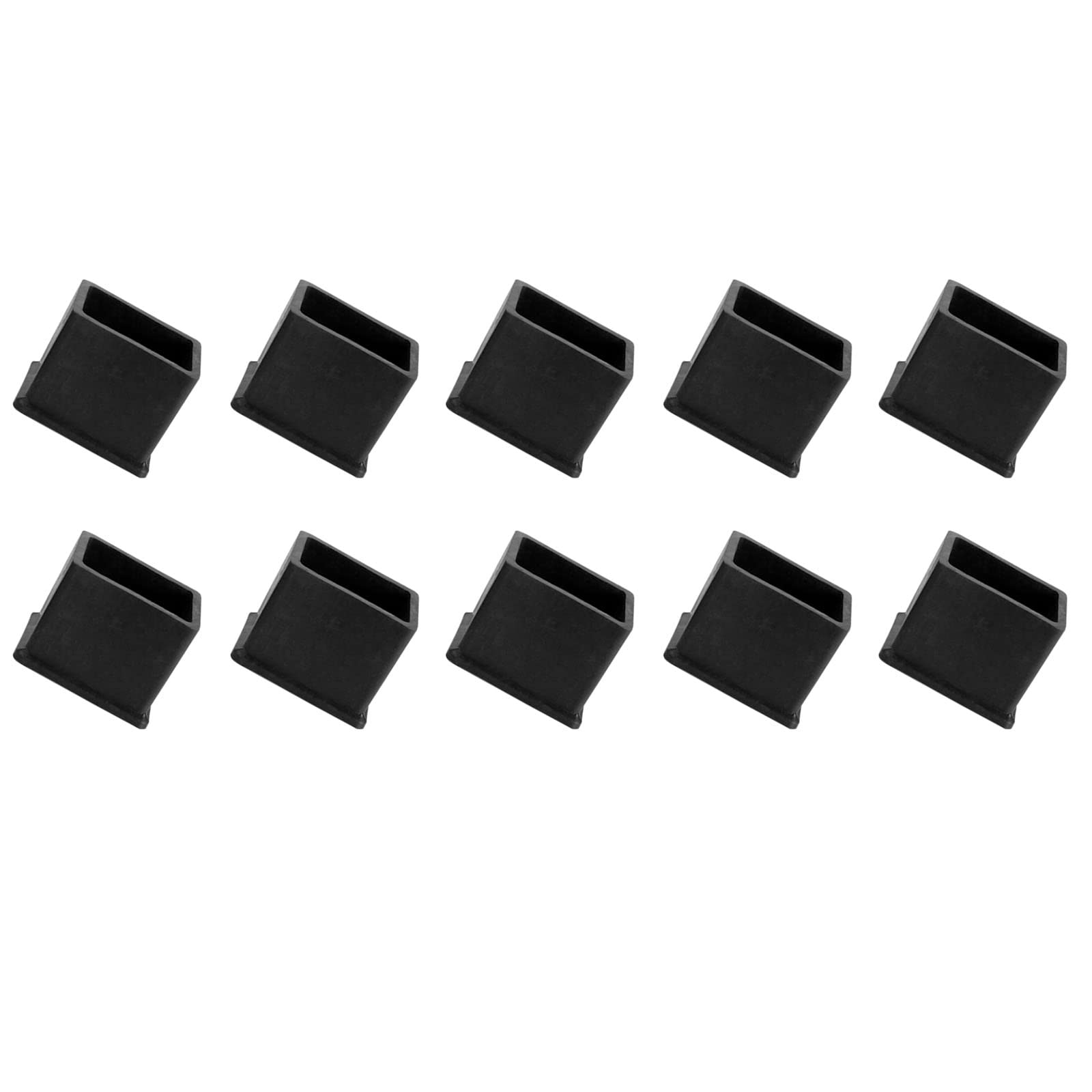 METALLIXITY Chair Leg End Cover (30mm x 20mm) 10Pcs, Rectangle PVC Furniture Feet Caps Floor Protector - for Sofa Table Patio Chairs, Black