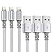 Qiangson Phone Charging Cable,Compatible with Phone,3PACK 6FT Nylon Braided Charging Cable to USB Data Synchronization Cable Charger (Silver)